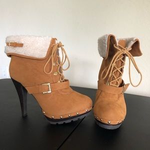 Size 8.5 Baby Phat Construction Heeled Boots